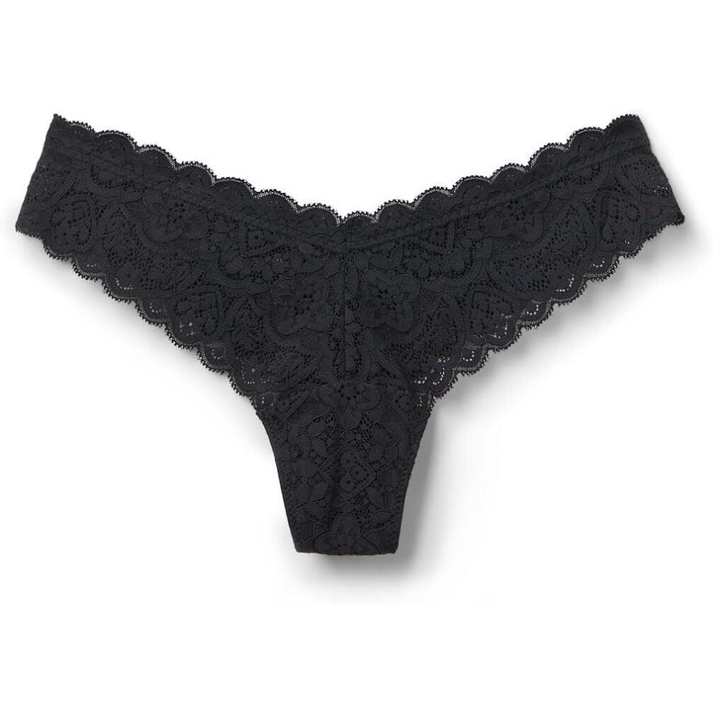 imageWomans 80sstyle Lace BrazilianBlack  Black