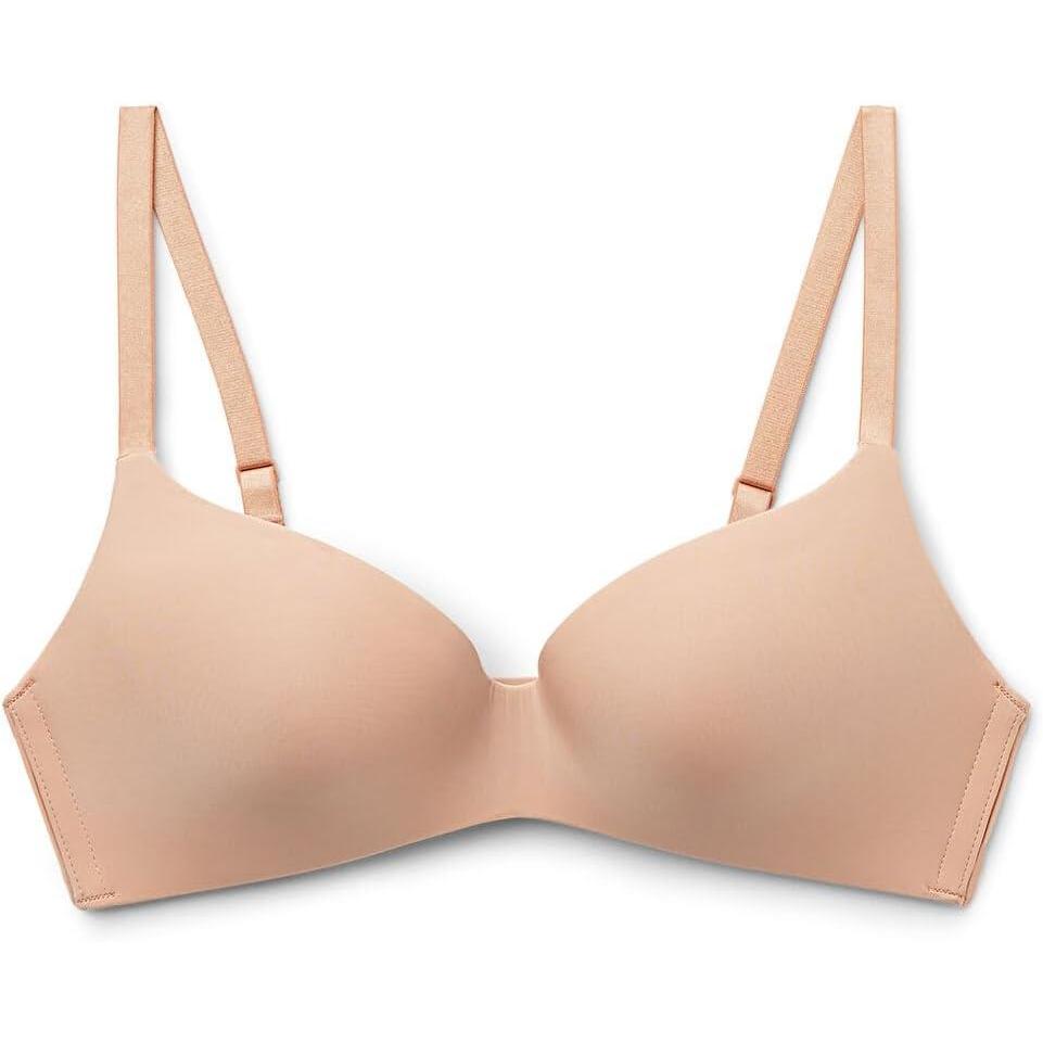 imageWomans Adele Wireless Boost Triangle Bra in Ultralight MicrofiberNatural  Honey Soft Beige