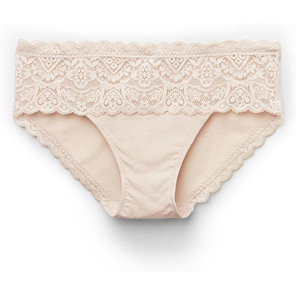 imageWomans Cotton Lace PantiesNatural  Avorio Crema