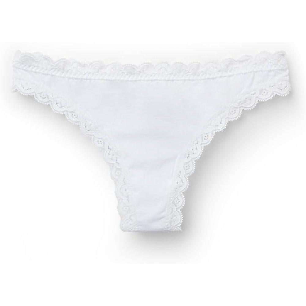 imageWomans Cotton and Lace BrazilianWhite  White