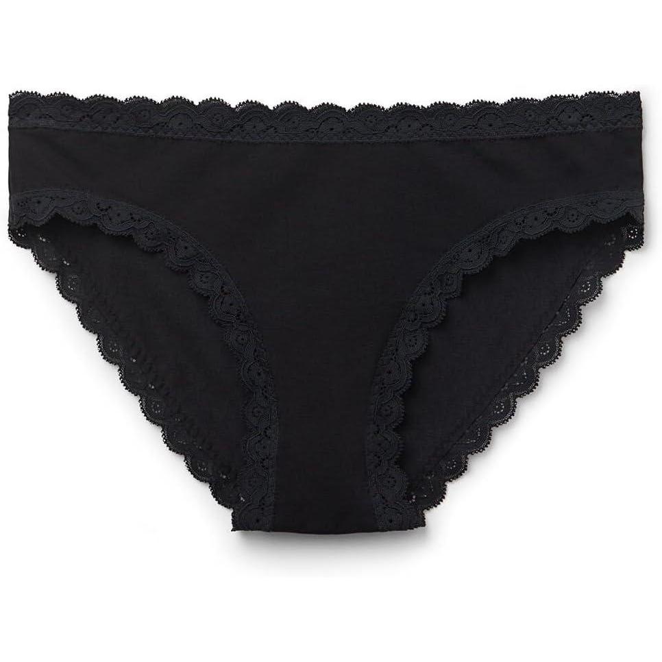 imageWomans Cotton and Lace PantiesBlack  Black
