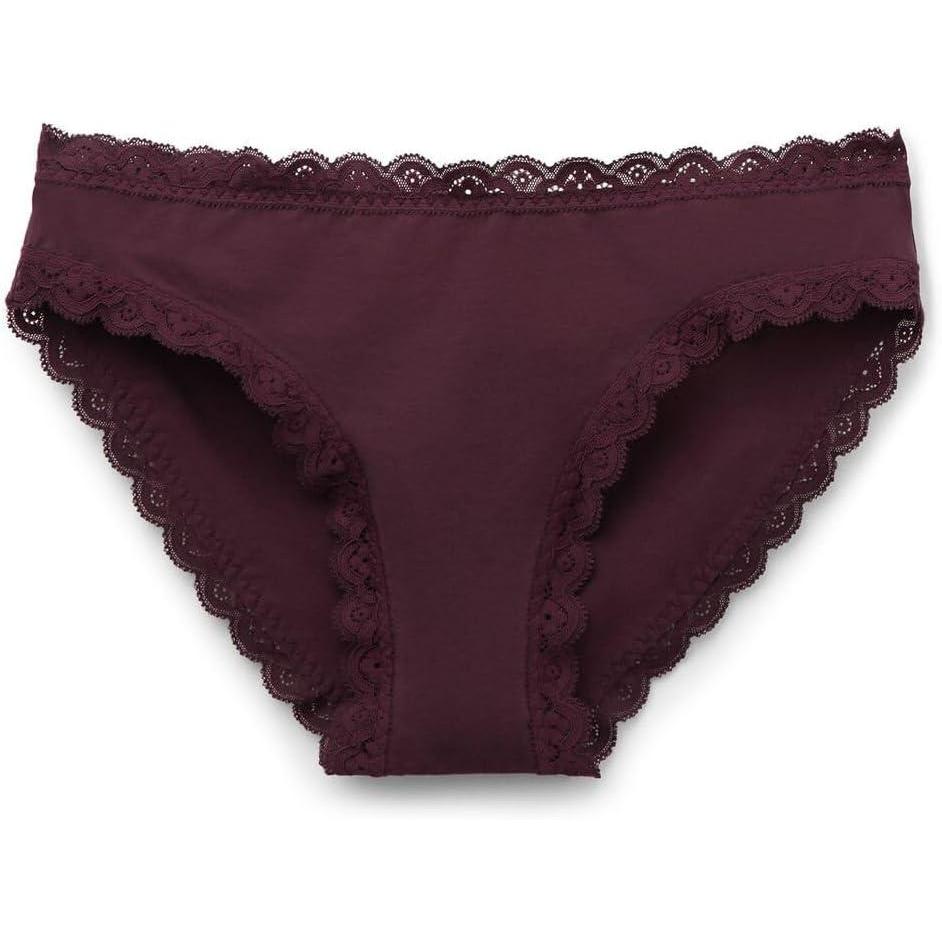 imageWomans Cotton and Lace PantiesBurgundy  Dark Burgundy