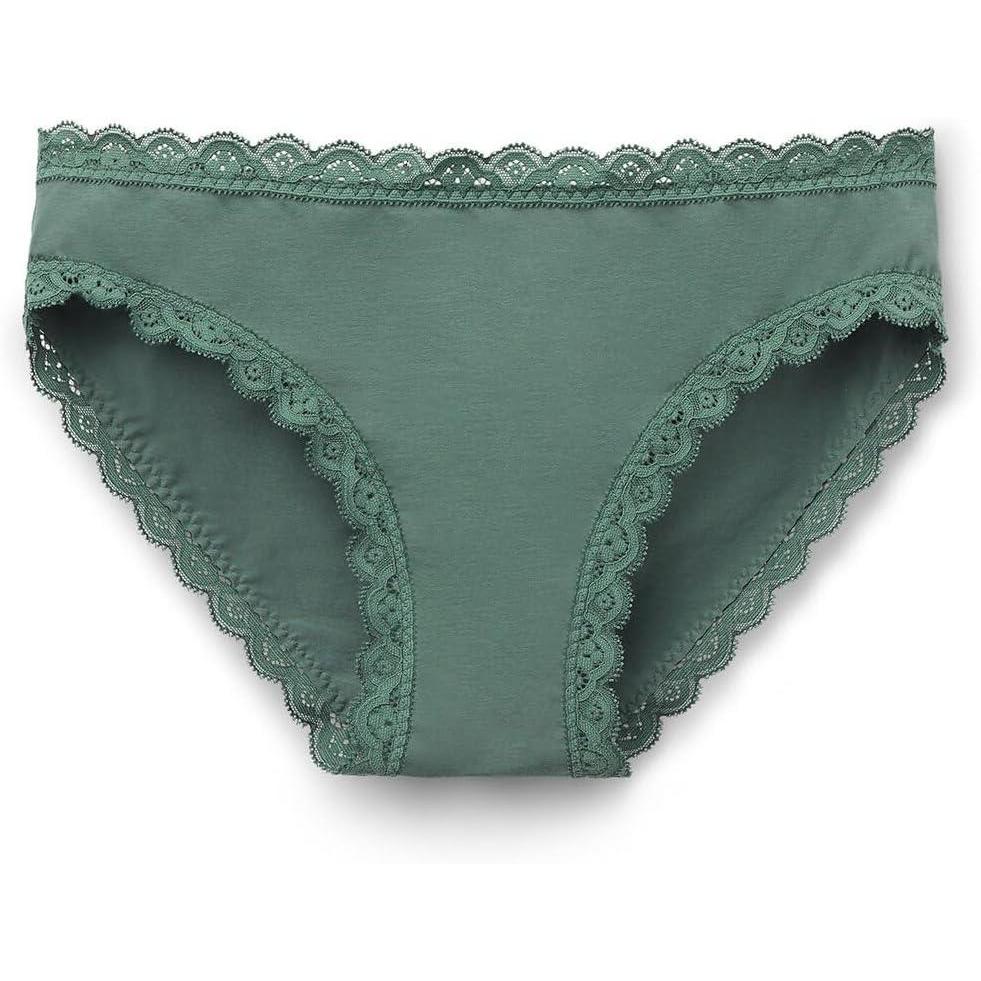 imageWomans Cotton and Lace PantiesGreen  Forest Green