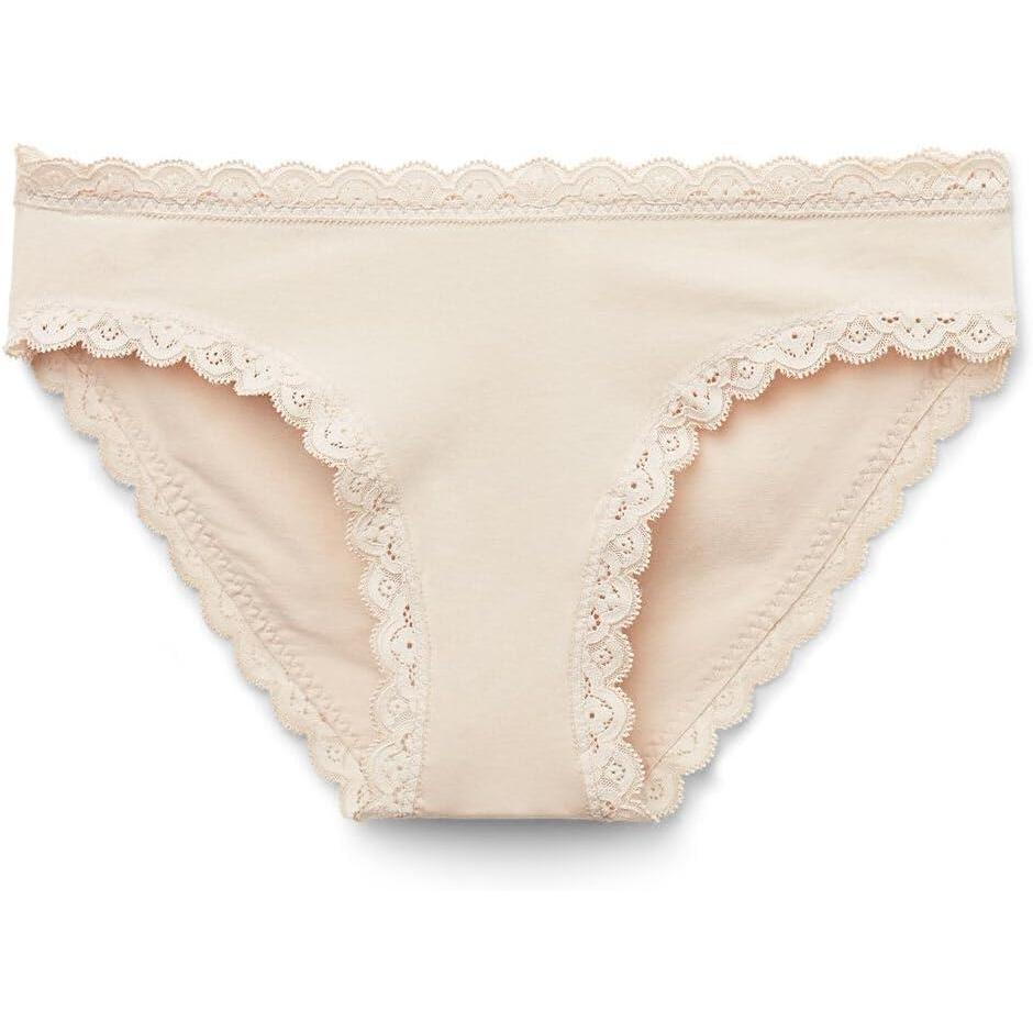 imageWomans Cotton and Lace PantiesNatural  Avorio Crema
