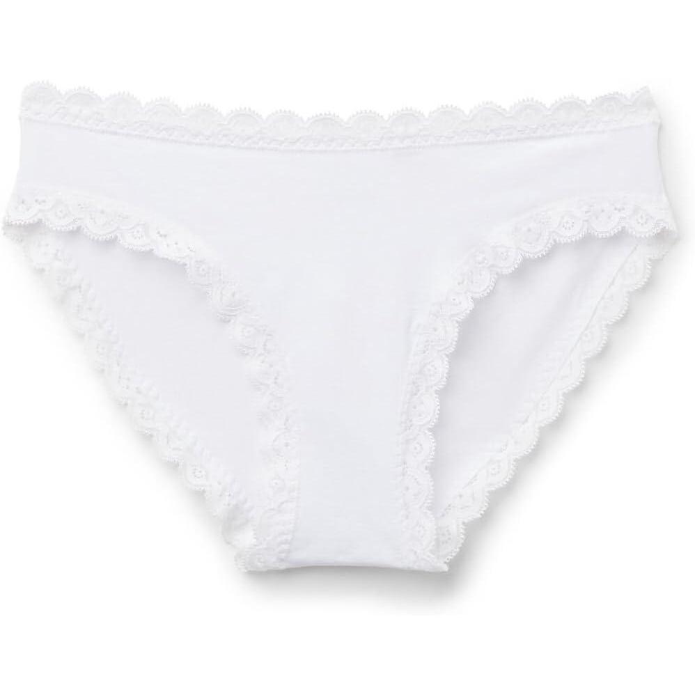imageWomans Cotton and Lace PantiesWhite  White