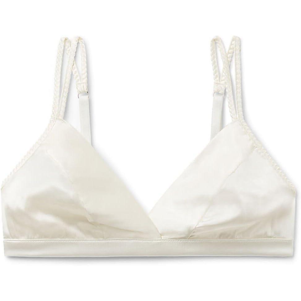 imageWomans Emma Refined Everyday Bralette Triangle Bra in SilkIvory  Powder White