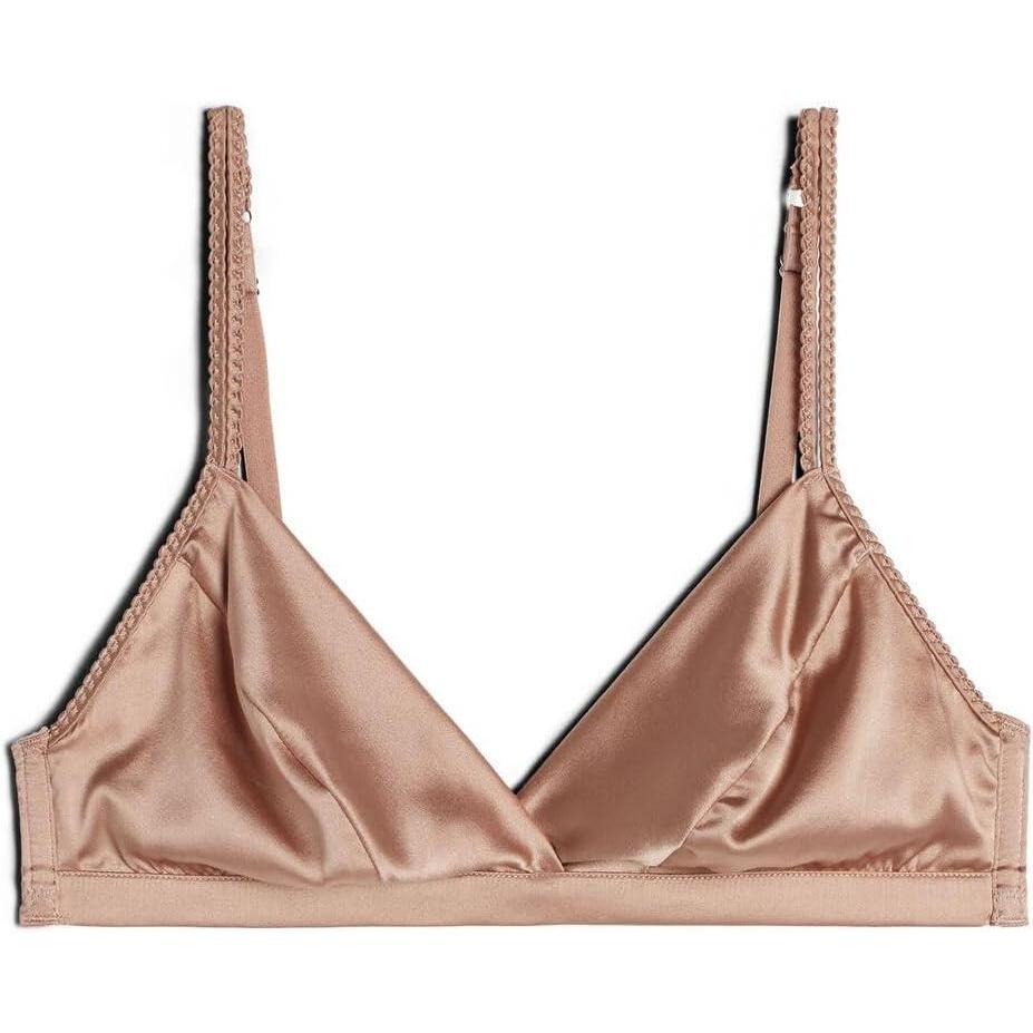 imageWomans Emma Refined Everyday Bralette Triangle Bra in SilkNatural  Satin Pink