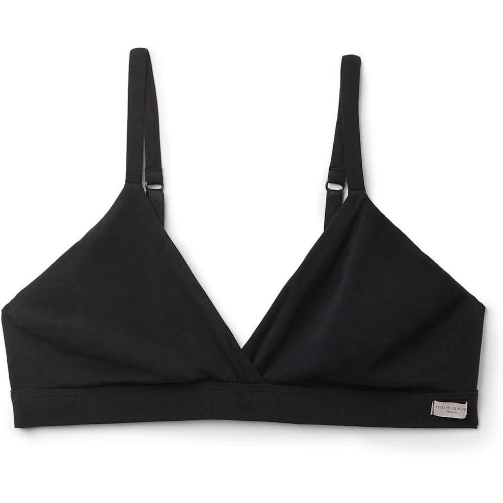 imageWomans Emma Triangle Bra in Natural CottonBlack  Black