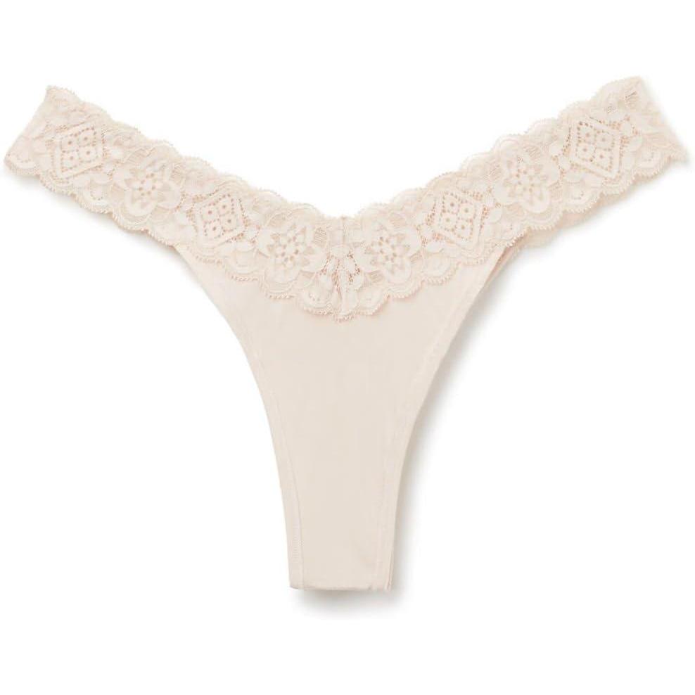 imageWomans Lace and Microfiber 80s Style BrazilianNatural  Avorio Crema