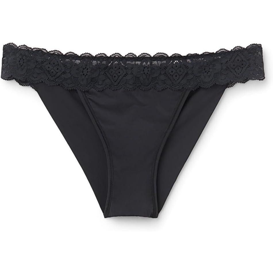 imageWomans Lace and Microfiber Carioca BrazilianBlack  Black