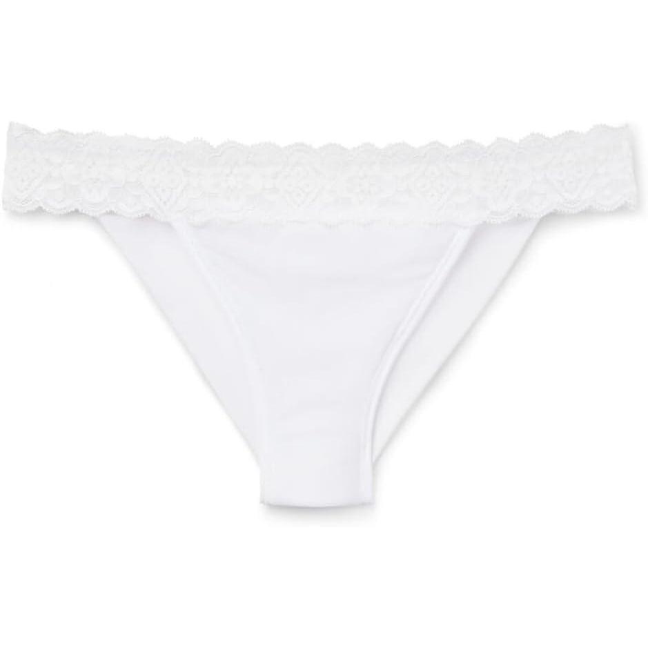 imageWomans Lace and Microfiber Carioca BrazilianWhite  White