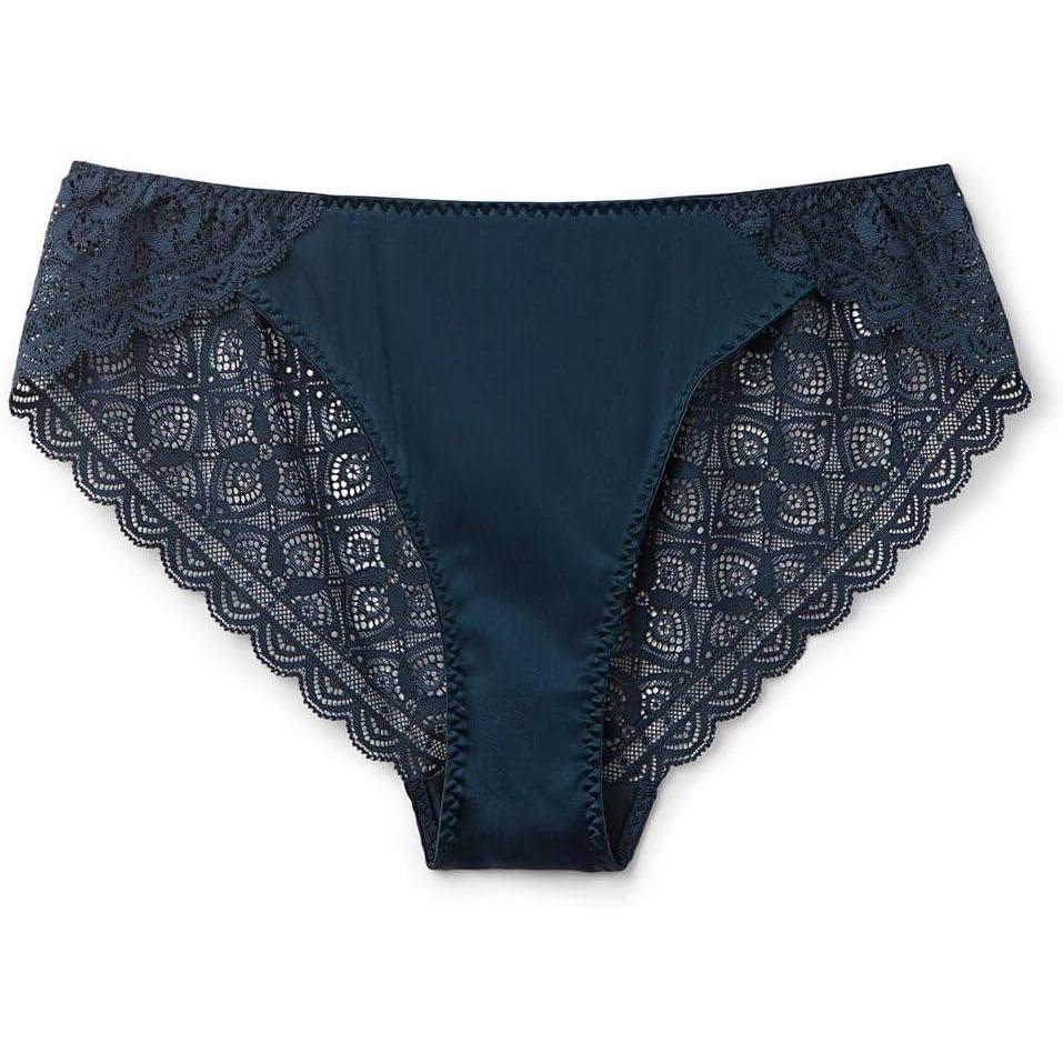imageWomans Lace and Silk Bikini BriefsBlue  Intense Blue