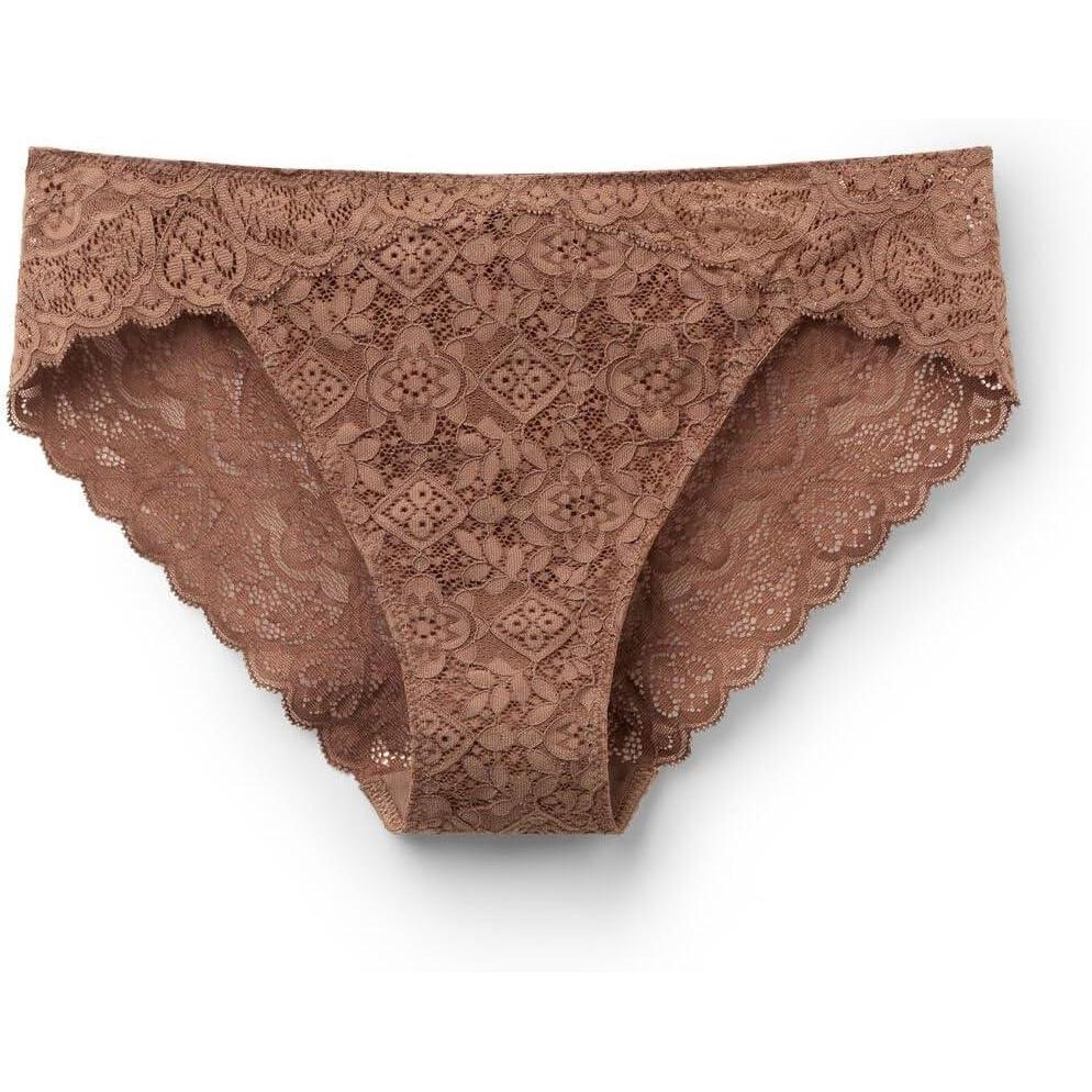 imageWomans Low Rise Lace PantiesNatural  Caramel Dark Beige