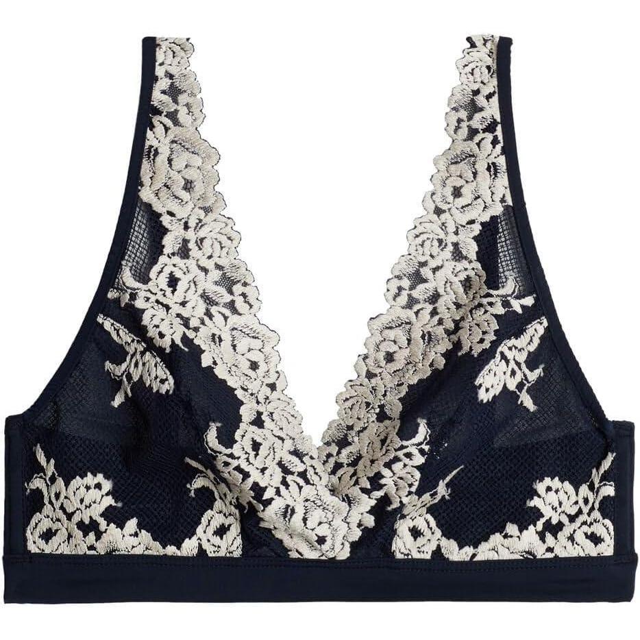 imageWomans Pretty Flowers Lara Triangle BraBlue  Deep BlueVanilla