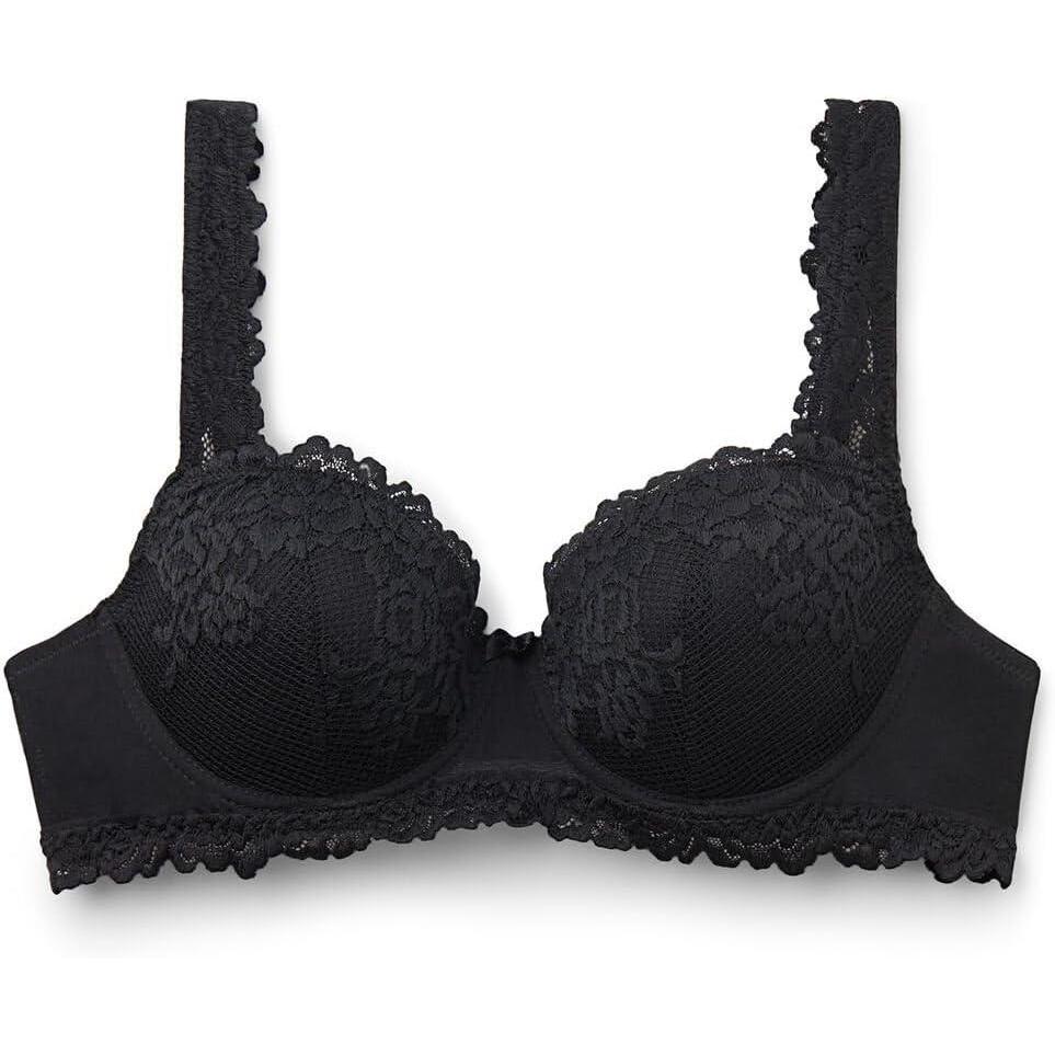 imageWomans Pretty Flowers Sofia Balconette BraBlack  Black