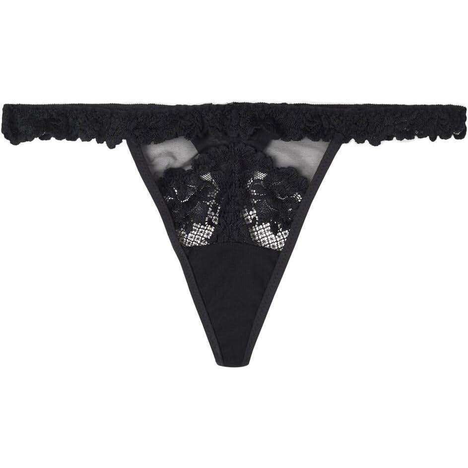 imageWomans Pretty Flowers Tulle GStringBlack  Black