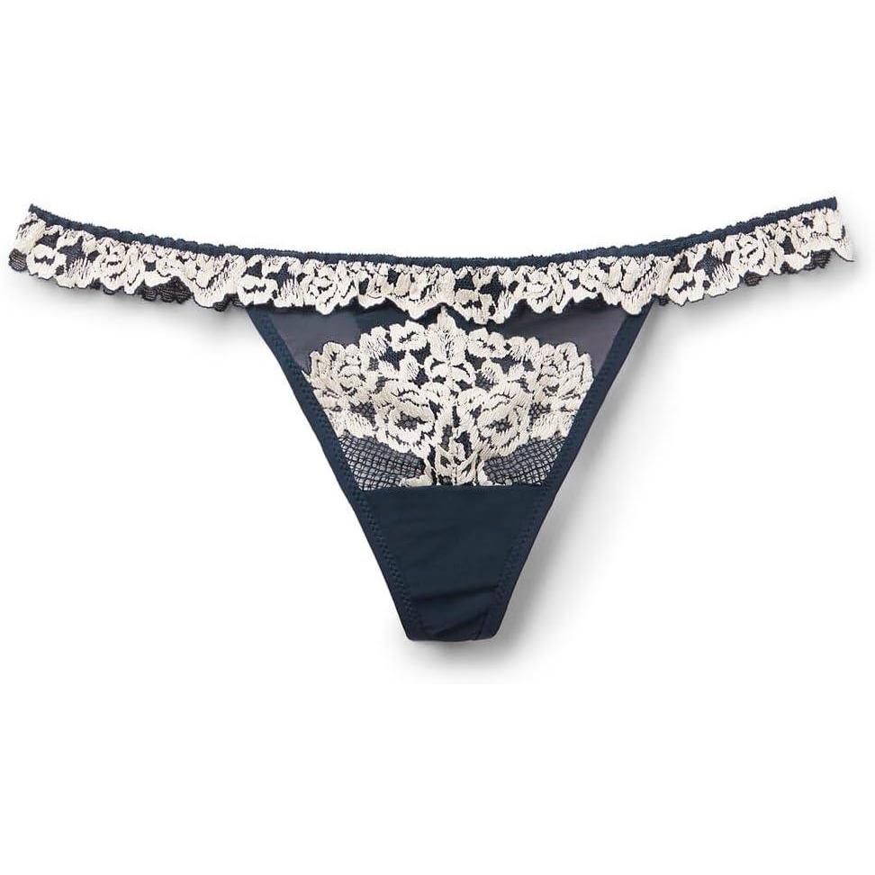imageWomans Pretty Flowers Tulle GStringBlue  Deep BlueVanilla
