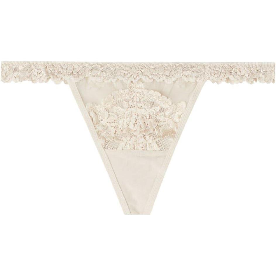 imageWomans Pretty Flowers Tulle GStringNatural  Avorio Crema