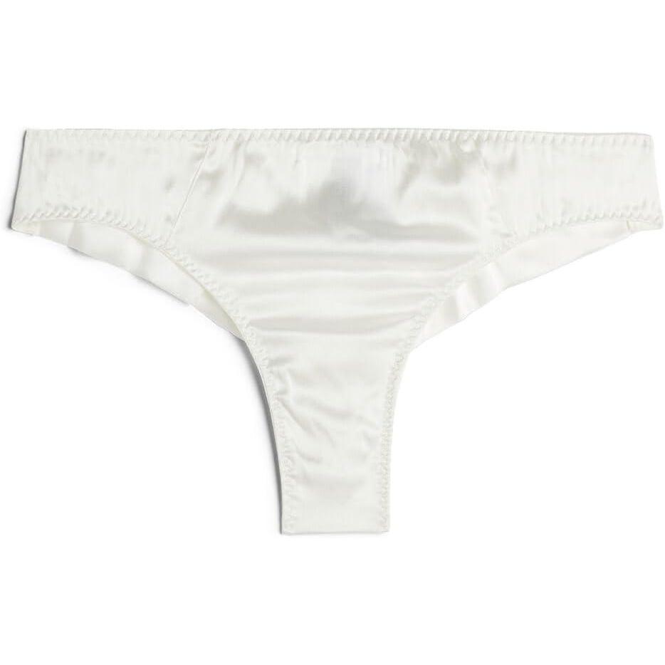 imageWomans Silk Brazilian PantiesIvory  Powder White