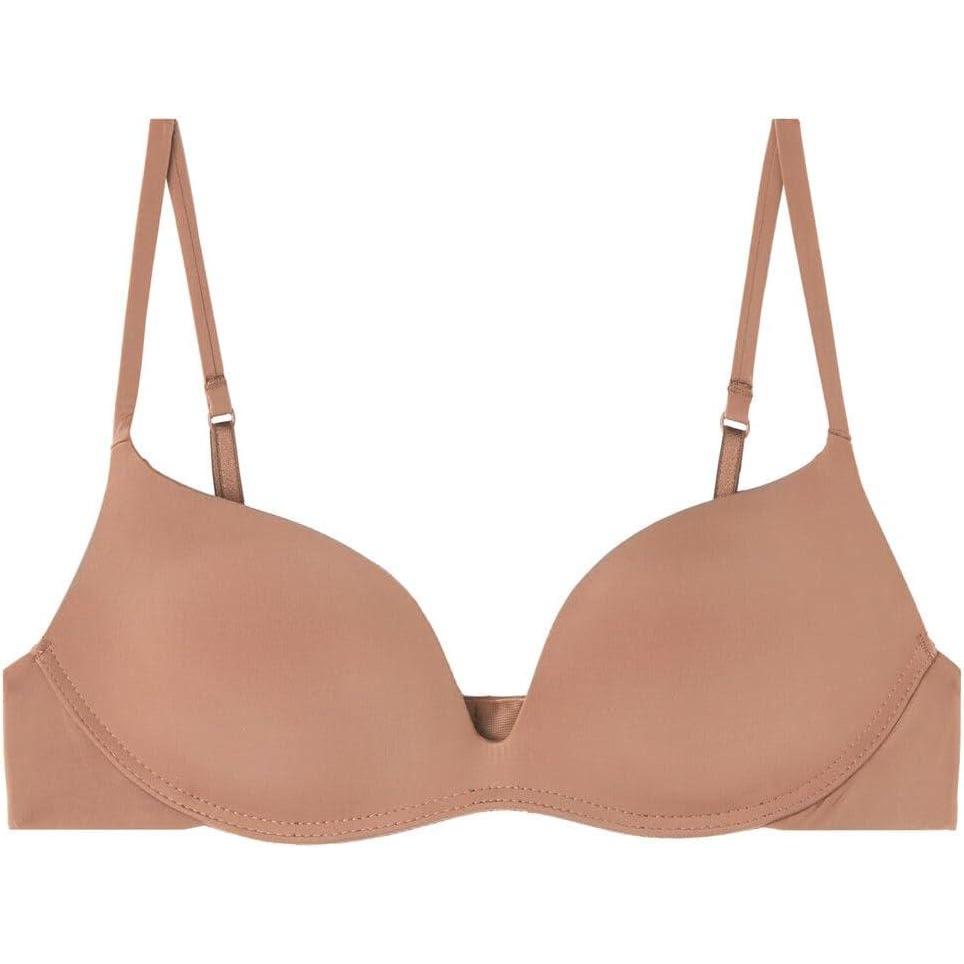 imageWomans The Silky Touch Microfiber Gioia Super PushUp BraNatural  Caramel Dark Beige