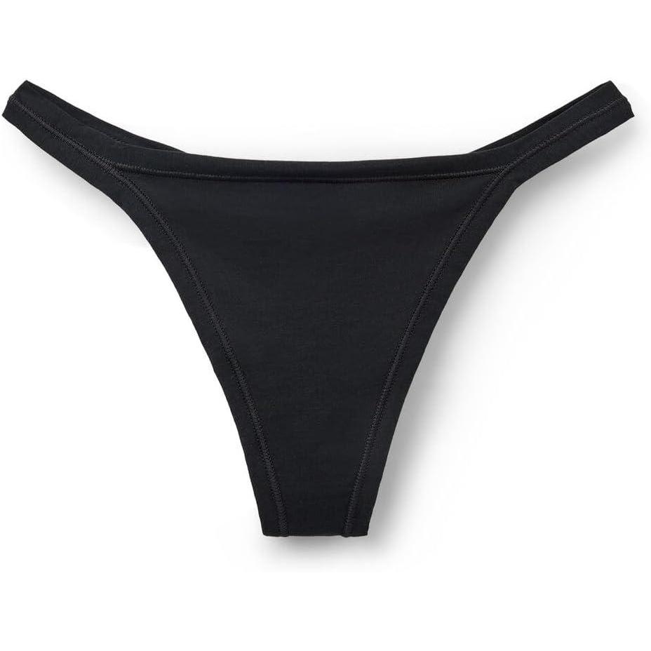 imageWomans Ultralight Cotton String ThongBlack  Black