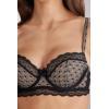 Woman’s Cool Elegance Sofia Balconette Bra(Black – Nero/Cream)