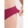 Woman’s Cotton and Lace Panties(Red – Beet Red)