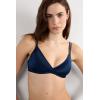 Woman’s Emma Refined Everyday Bralette Triangle Bra in Silk(Blue – Intense Blue)
