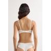 Woman’s Emma Refined Everyday Bralette Triangle Bra in Silk(Ivory – Powder White)