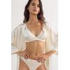 Woman’s Emma Refined Everyday Bralette Triangle Bra in Silk(Ivory – Powder White)