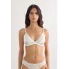 Woman’s Emma Refined Everyday Bralette Triangle Bra in Silk(Ivory – Powder White)