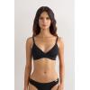 Woman’s Emma Triangle Bra in Natural Cotton(Black – Black)