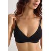 Woman’s Emma Triangle Bra in Natural Cotton(Black – Black)