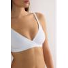Woman’s Emma Triangle Bra in Natural Cotton(White – White)