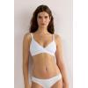 Woman’s Emma Triangle Bra in Natural Cotton(White – White)