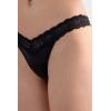 Woman’s Lace and Microfiber ‘80s Style Brazilian(Black – Black)