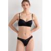 Woman’s Lace and Microfiber ‘80s Style Brazilian(Black – Black)