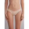 Woman’s Lace and Microfiber ‘80s Style Brazilian(Natural – Avorio Crema)