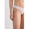 Woman’s Lace and Microfiber ‘80s Style Brazilian(White – White)