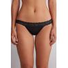 Woman’s Lace and Microfiber Carioca Brazilian(Black – Black)
