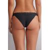 Woman’s Lace and Microfiber Carioca Brazilian(Black – Black)