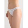 Woman’s Lace and Microfiber Carioca Brazilian(White – White)