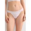 Woman’s Lace and Microfiber Carioca Brazilian(White – White)
