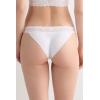 Woman’s Lace and Microfiber Carioca Brazilian(White – White)