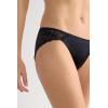 Woman’s Lace and Silk Bikini Briefs(Black – Black)