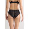 Woman’s Lace and Silk Bikini Briefs(Black – Black)