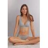 Woman’s Lara Cotton Triangle Bra(Grey – Light Grey Melange)