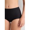 Woman’s Light Shaping Cotton High Waist Panties(Black – Black)