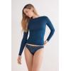 Woman’s Microfiber Lace Brazilian(Blue – Peacock Blue)