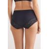 Woman’s Microfiber and Lace High Rise Panties(Black – Black)
